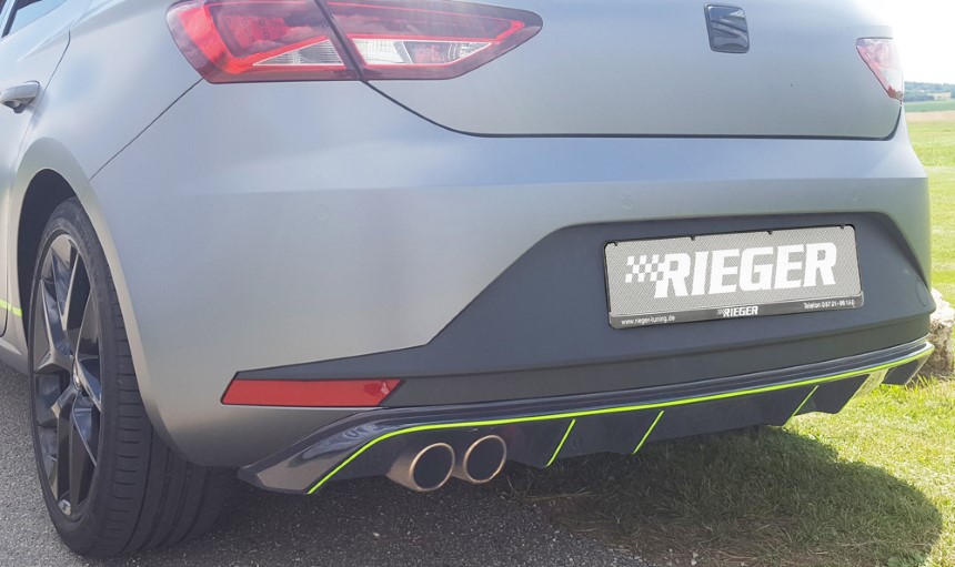 Diffuser passend voor Seat Leon F5 FR Rieger dubbele uitlaat links glans zwart