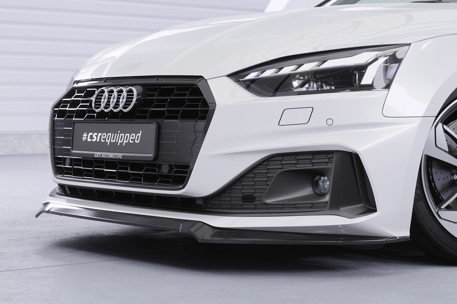 Voorspoiler passend voor Audi A5 F5 Basis / Advanced Glans Zwart van CSR Automotive (Facelift 2019-)