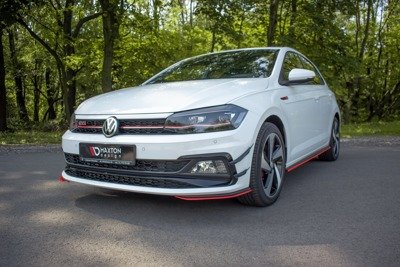 Voorspoiler passend voor VW Polo MK6 GTI Glans Zwart
