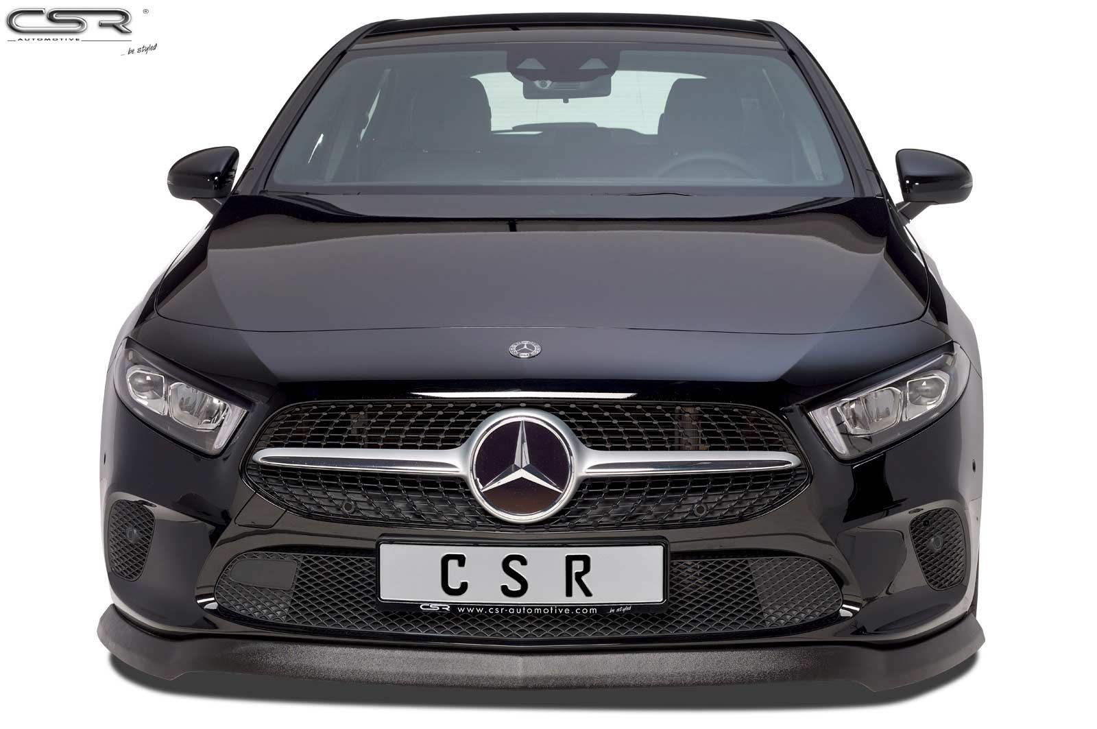 Voorspoiler passend voor Mercedes A-Klasse W177 Glans Zwart