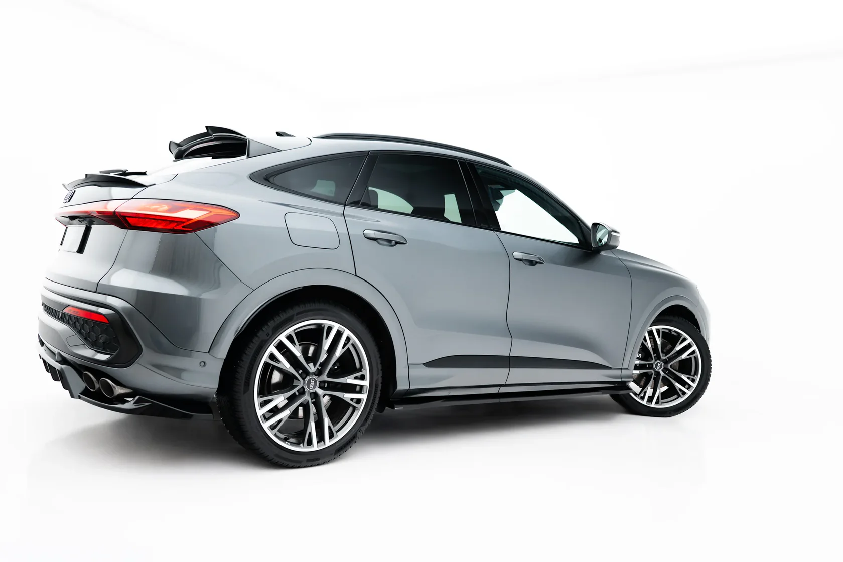 Zijskirts passend voor Audi SQ5 / Q5 S-Line Sportback / SUV Mk3 Maxton Glans Zwart