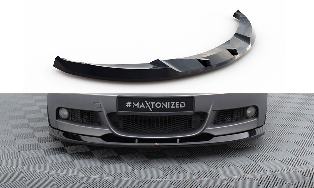 Voorspoiler passend voor BMW 1 E82 Glanzend Zwart Maxton V.2