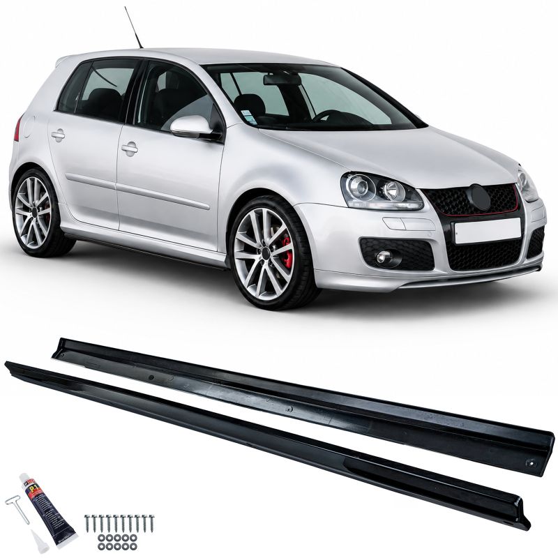 Zijskirts passend voor VW Golf 5 Glans Zwart (2003-2008)