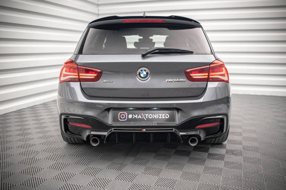 Diffuser passend voor BMW 1 Serie M Pakket / M135i / M140i F20 / F21 Maxton Glans Zwart
