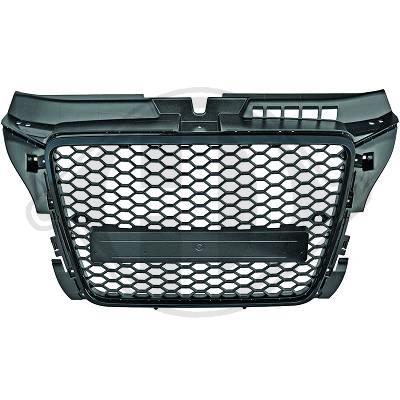 Grill passend voor Audi A3 8P 08-12 RS Honingraad zwart PDC
