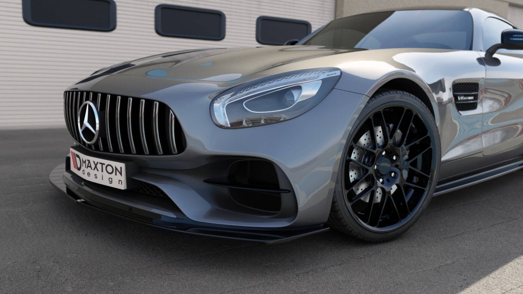 Voorspoiler passend voor Mercedes AMG GT S C190 Glans Zwart