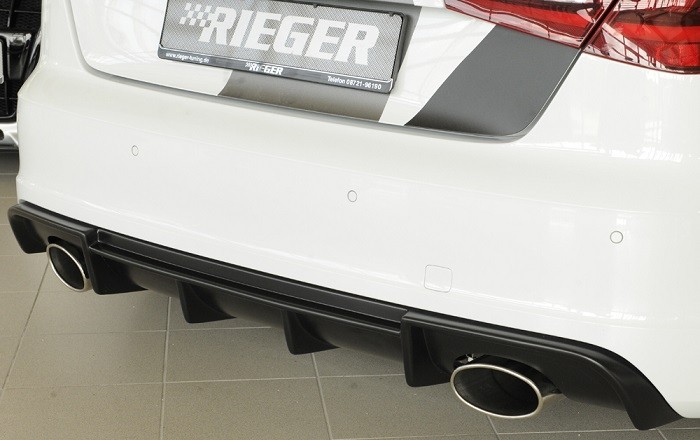 Achterbumper Diffuser passend voor Audi A3 8V 12-16 3deurs/Sportback Rieger ABS