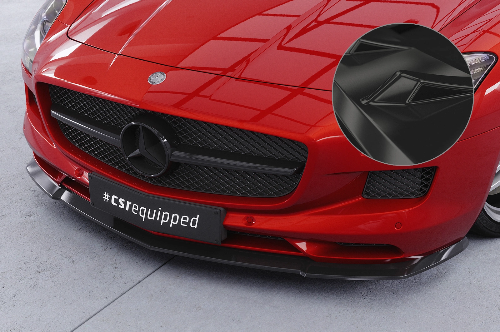 Voorspoiler passend voor Mercedes-Benz SLS AMG (197) glans zwart – 2009–06/2014