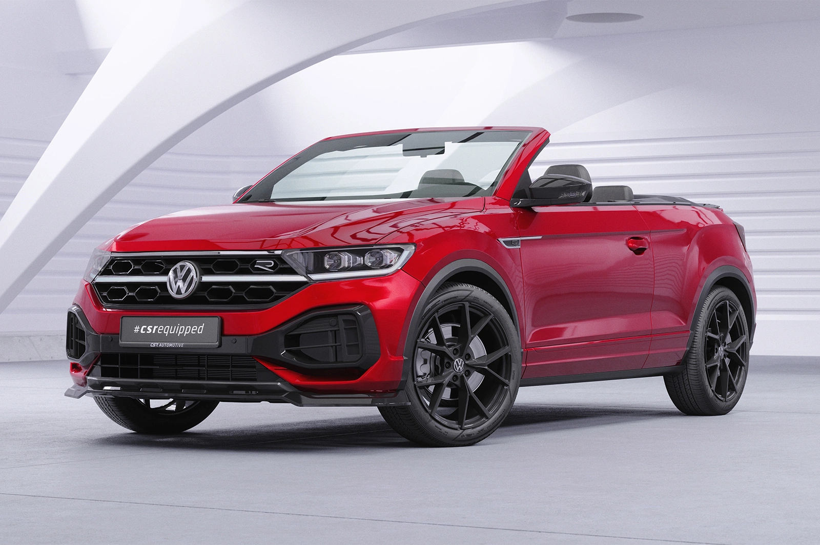 Voorspoiler passend voor VW T-Roc (A1) R-Line Glans Zwart Facelift - CSR Design