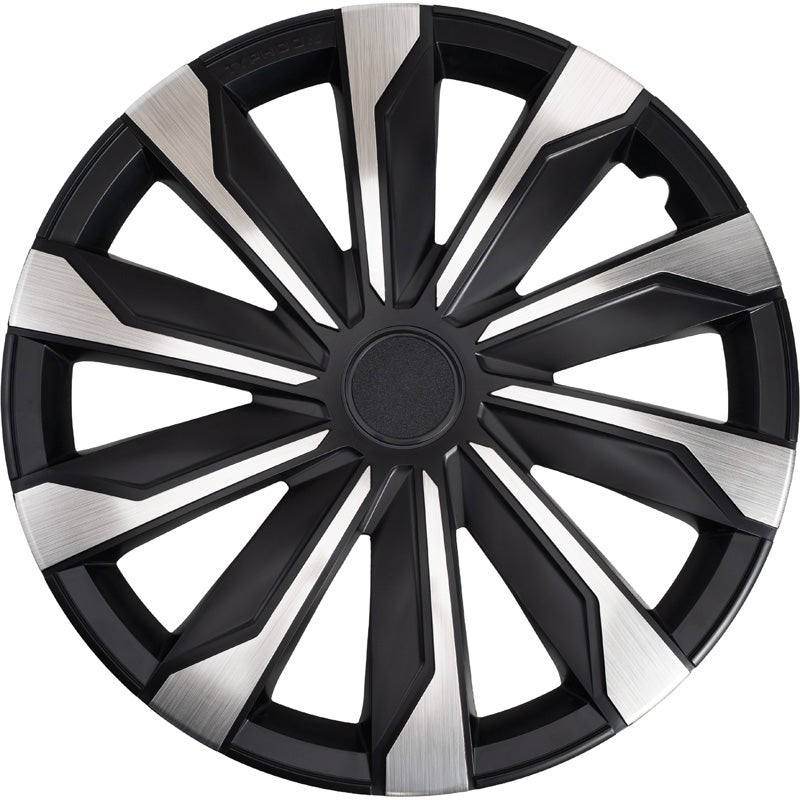 4-Delige Wieldoppenset Typhoon 15-inch alu/zwart