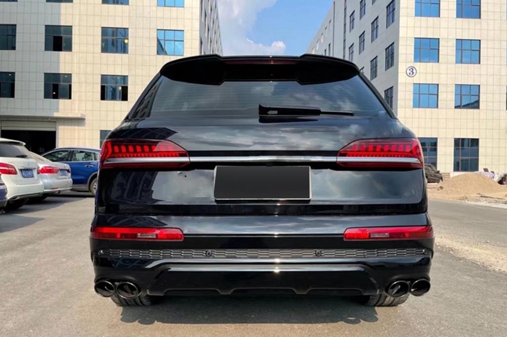 Diffuser passend voor Audi Q7 SUV 4M Facelift (2020-up) SQ7 Design Zwart