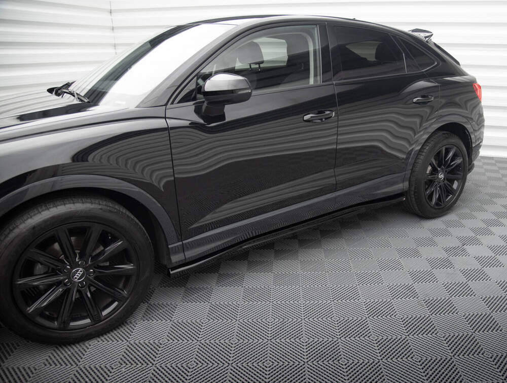 Zijskirts passend voor Audi Q3 Sportback F3 Maxton Glans Zwart