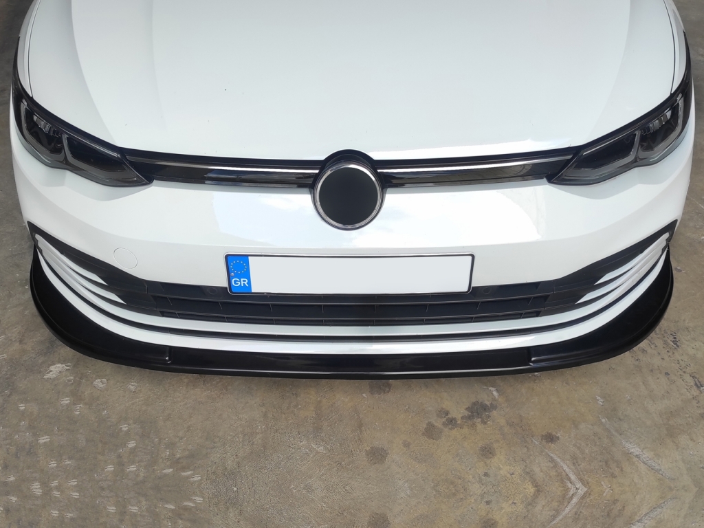 Voorspoiler passend voor VW Golf 8 Glans Zwart