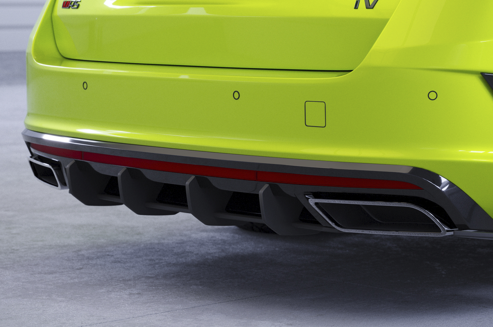 Diffuser passend voor Skoda Octavia 4 VRS CSR Mat Zwart