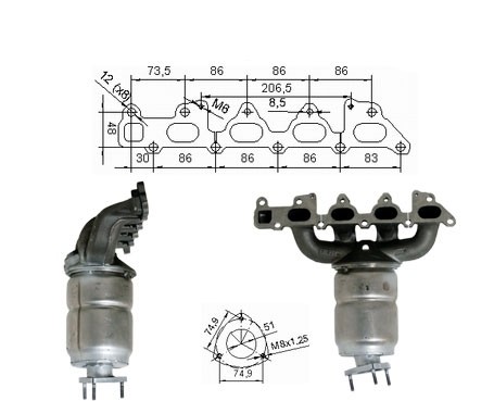Opel VECTRA 1.8i 16V 1796 cc 92 Kw / 125 cv Z18XE Magnaflow CAT