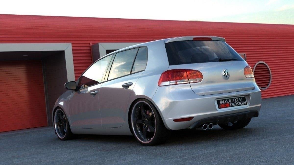 Diffuser passend voor VW Golf 6 MET 1 Uitlaatgat Glans Zwart