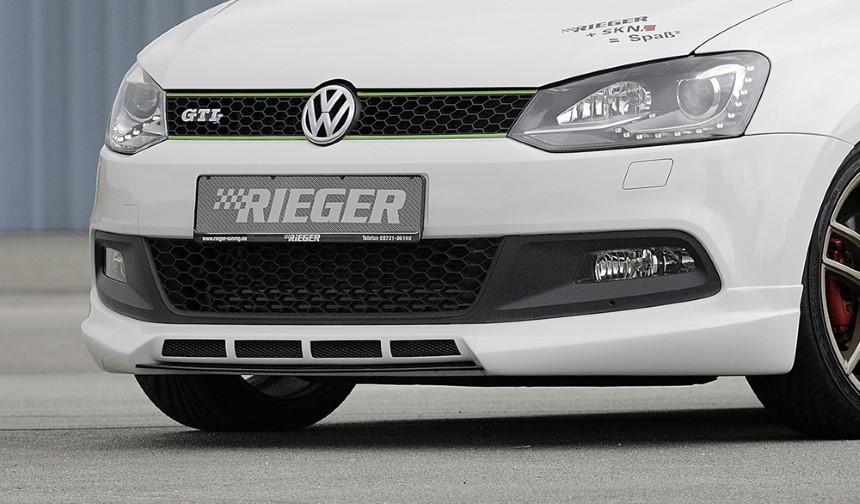 Voorspoilerlip VW Polo 6 GTI (6R) Rieger extra zijribben