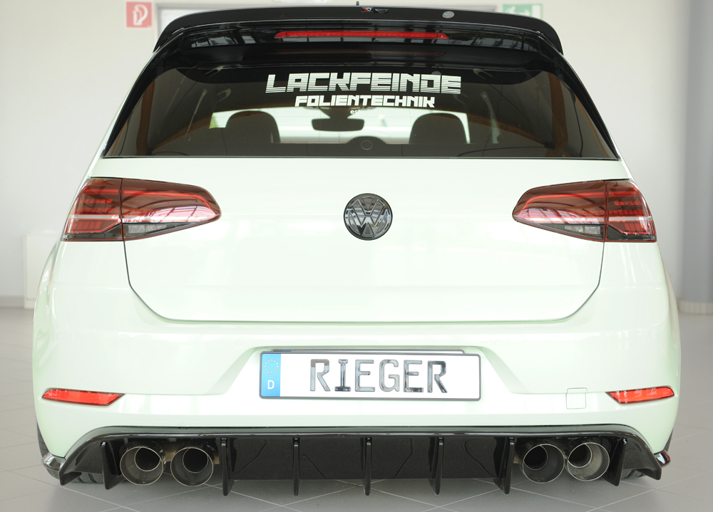 Diffuser passend voor Volkswagen Golf 7 R FL Rieger Glans Zwart