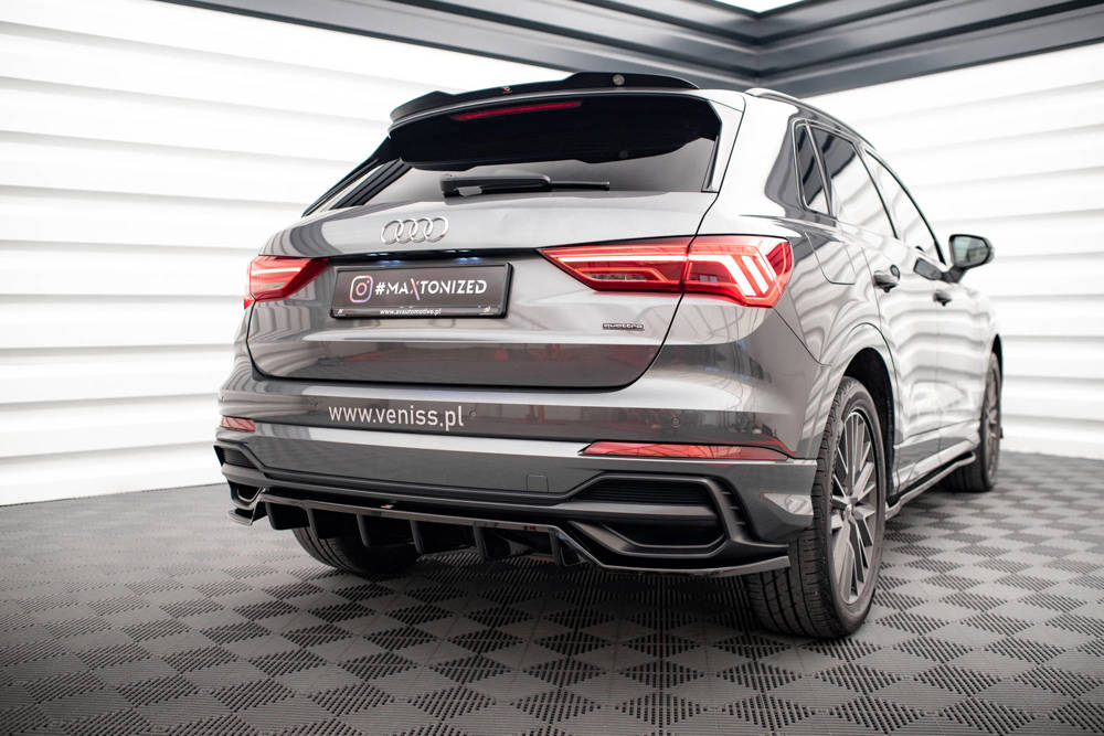 Diffuser passend voor Audi Q3 S-Line F3 Maxton Glans Zwart