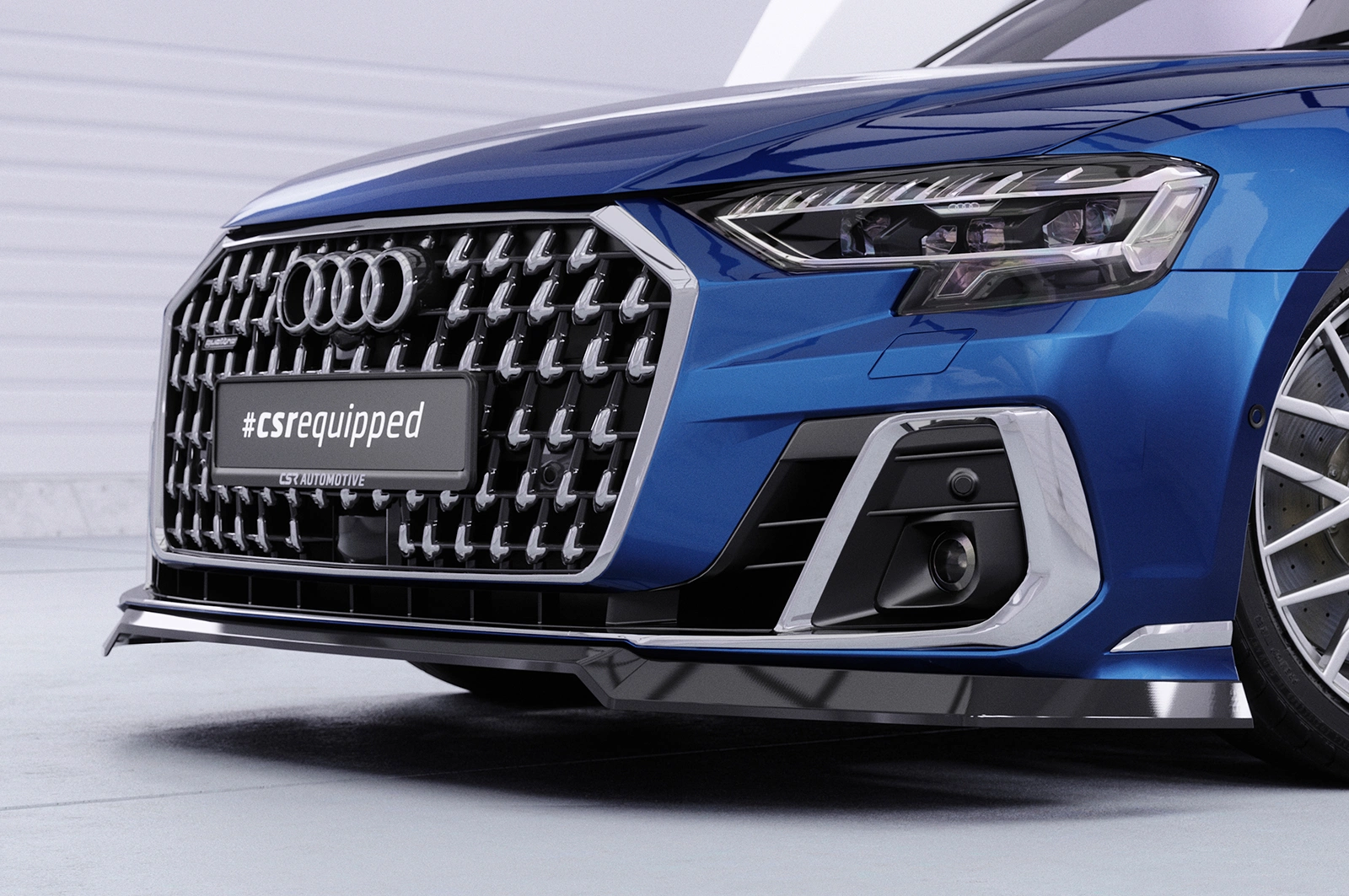 Voorspoiler passend voor Audi A8 D5 (Typ 4N/F8) glans zwart