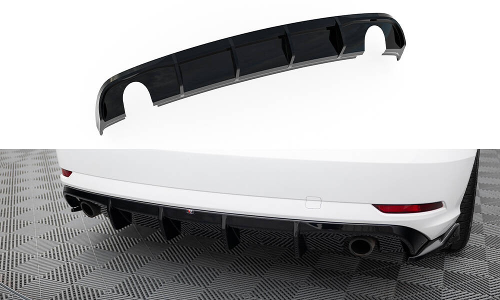 Achter Diffuser passend voor Audi A3 Sedan 8V Facelift Maxton Glanzend zwart