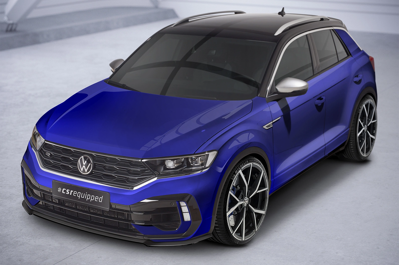Voorspoiler passend voor VW T-Roc (A1) R Glans Zwart van CSR Automotive (2019-2021, Voor Facelift)