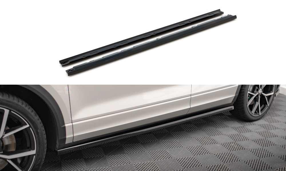 Zijskirts passend voor Volkswagen T-Roc R FL Maxton Glans Zwart