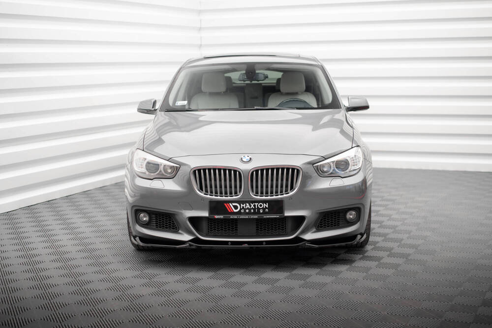 Voorspoiler passend voor BMW 5 GT M Pakket F07 Maxton Glans Zwart