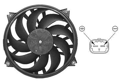 ventilator, benzine/diesel, 500w, 39cm Peugeot 307, 2005-2007