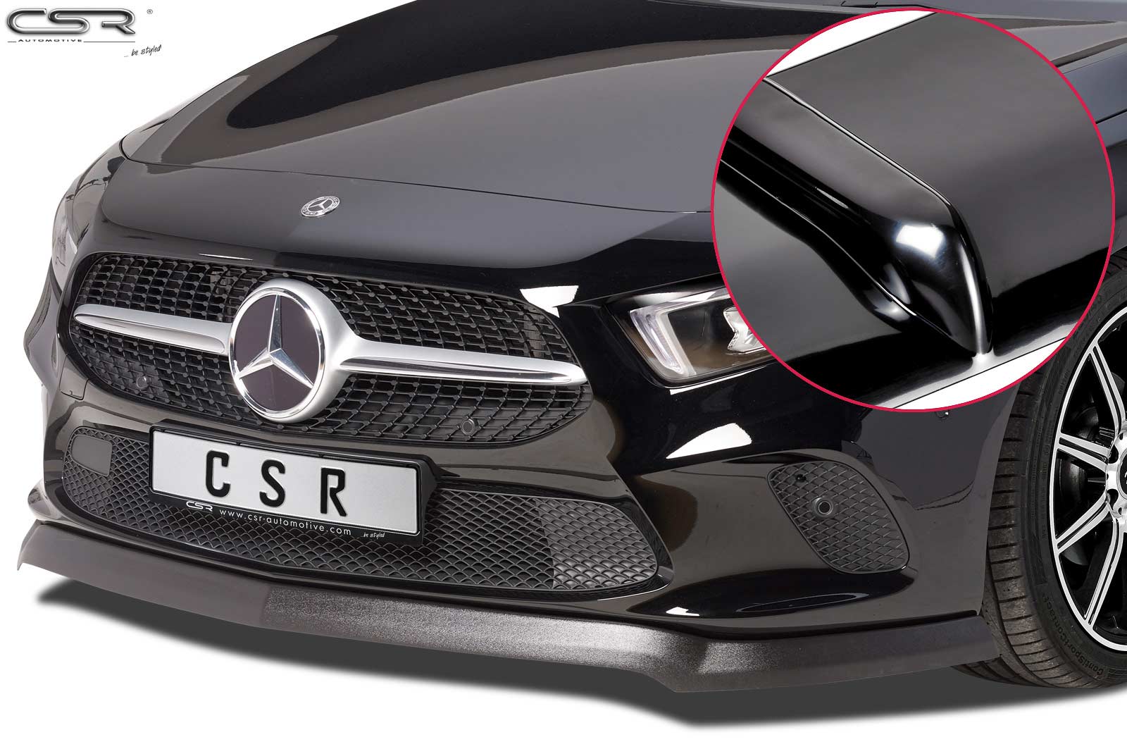 Voorspoiler passend voor Mercedes A-Klasse W177 Glans Zwart
