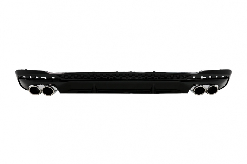 Diffuser passend voor Audi A4 B9 8W FL S-Line 2020- S4 Look Glans Zwart