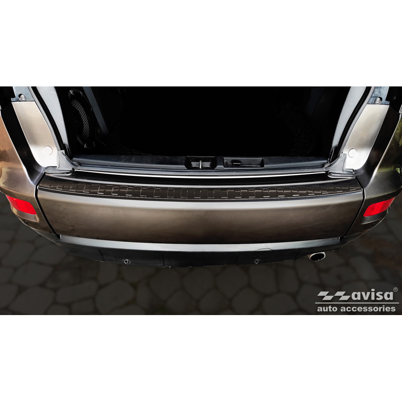 Zwart RVS Achterbumperprotector  Mitsubishi Outlander II / Citroën C-Crosser / Peugeot 4007 2006-2012 'Ribs'