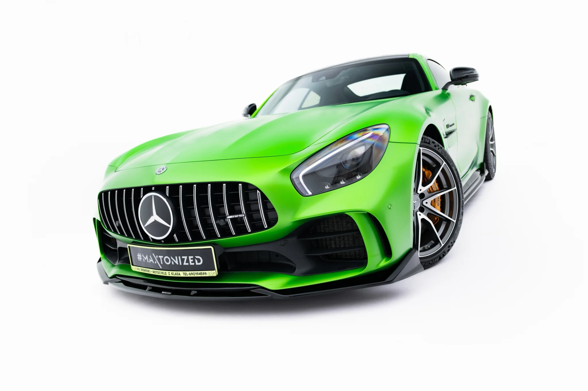 Voorspoiler passend voor Mercedes-AMG GT R C190 Facelift Glans Zwart