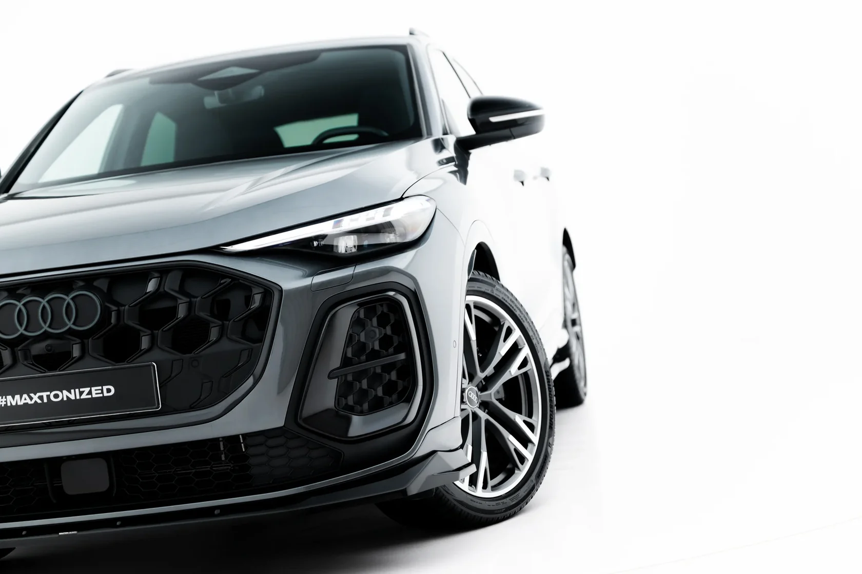 Voorspoiler passend voor Audi SQ5 / Q5 S-Line Sportback / SUV Mk3 Maxton Glans Zwart