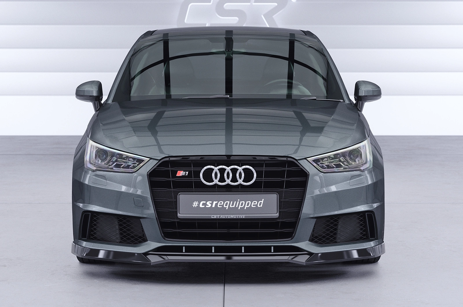 Voorspoiler passend voor Audi S1 8X glans zwart