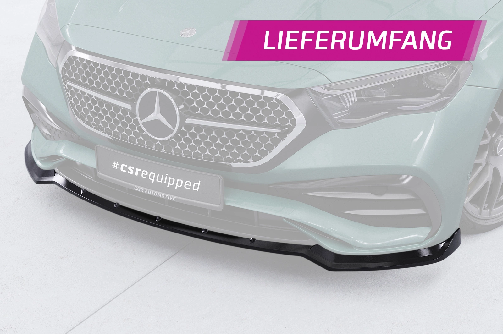 Voorspoiler passend voor Mercedes-Benz E-Klasse W214 / S214 Glans Zwart – CSR Automotive 