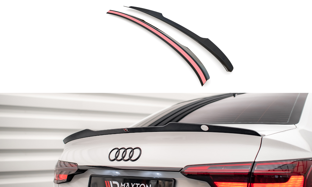 Spoiler passend voor Audi A4 B9 FL Maxton Glans Zwart