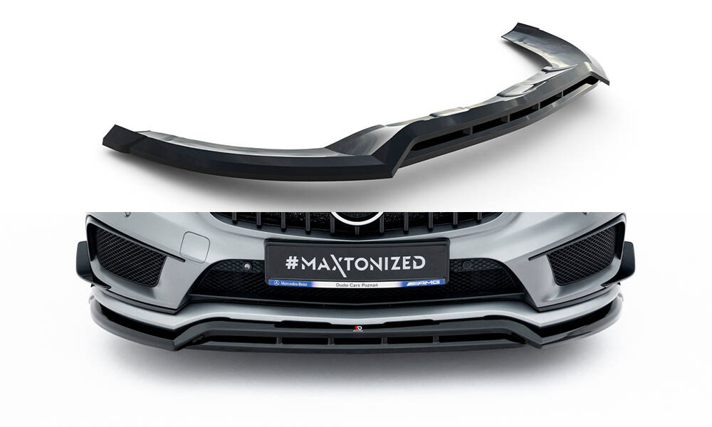 Voorspoiler passend voor Mercedes-Benz GLA 45 AMG Off-roader X156 Maxton Glanzend zwart