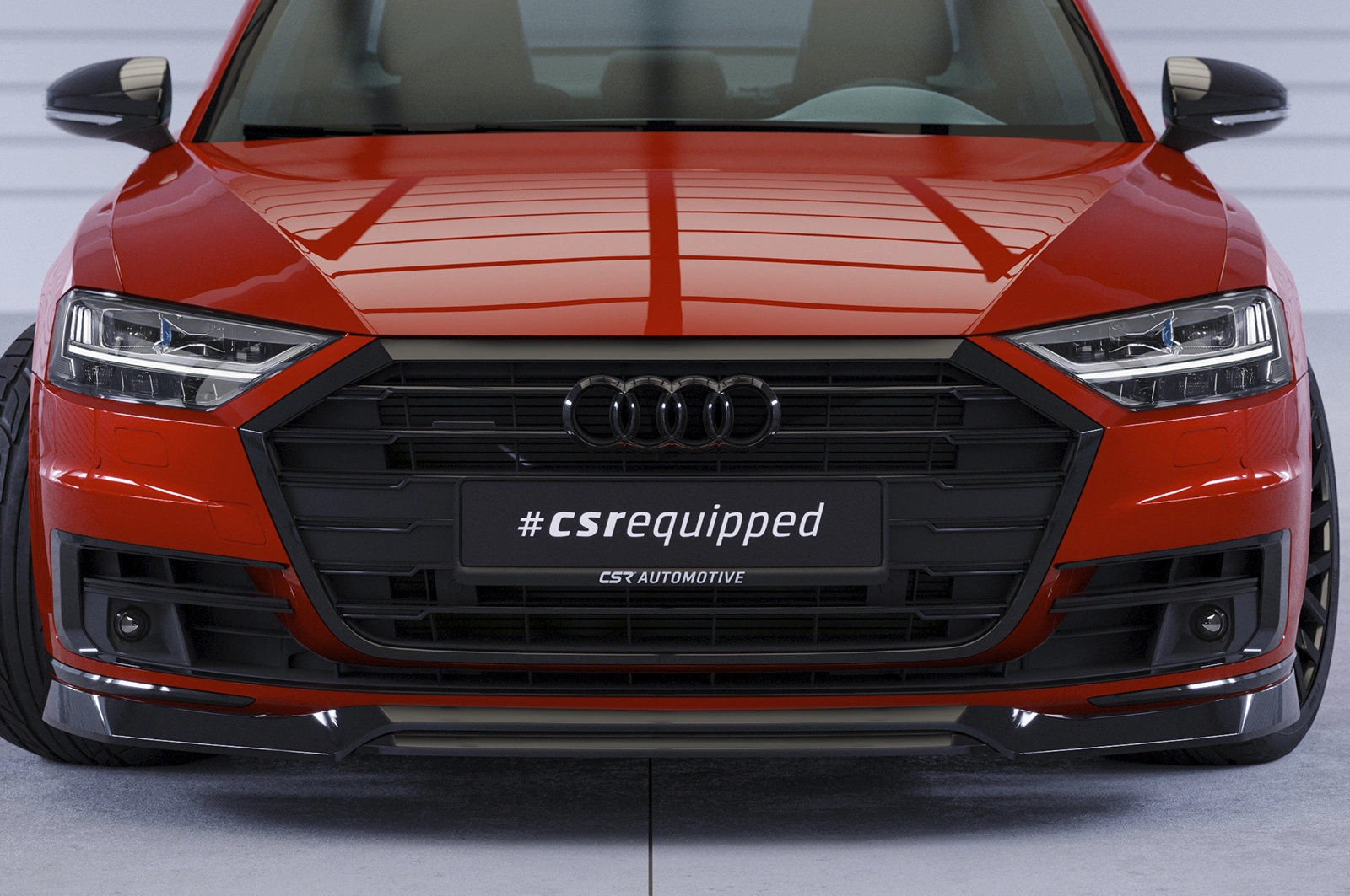 Voorspoiler passend voor Audi A8 (D5) Glans Zwart (2017–2021) CSR