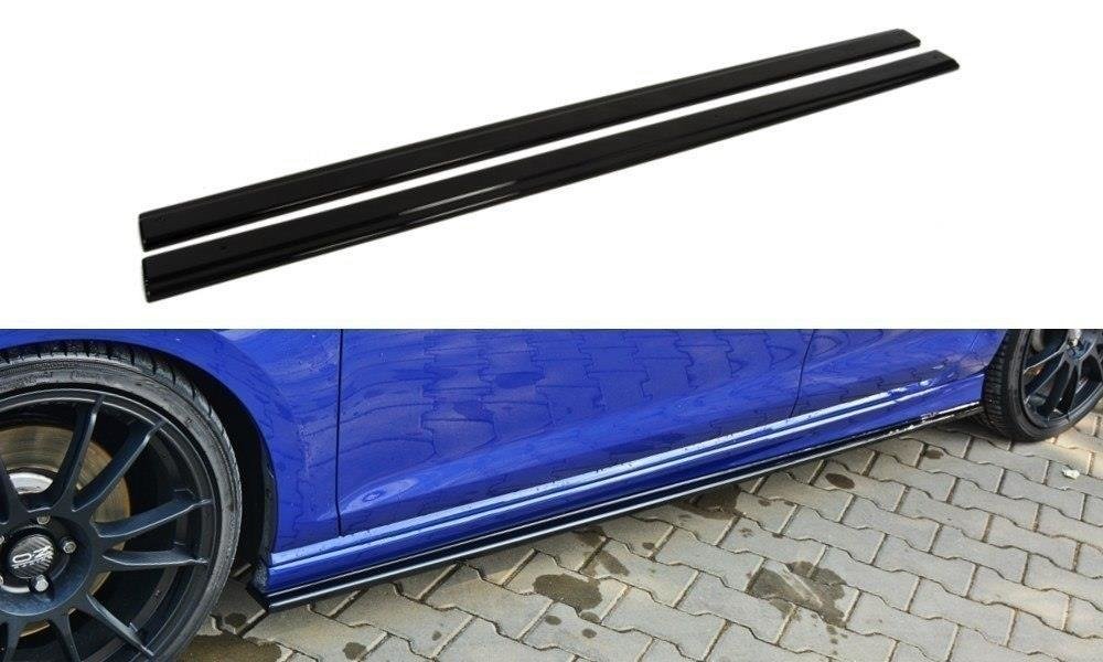 Zijskirts passend voor VW Golf 7 R / R-Line Hatchback & Estate Glans Zwart