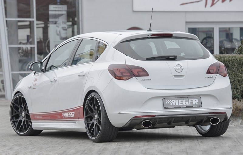 Achterbumper Diffuser Carbon-look Rieger Opel Astra J 5-deurs (2-uitspari