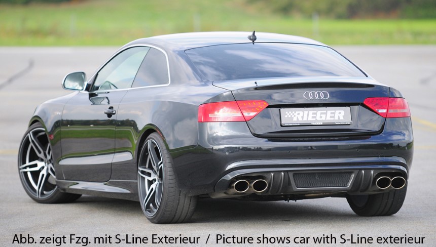 Diffuser passend voor Audi A5 Rieger dubbele uitlaat links + rechts carbon-look