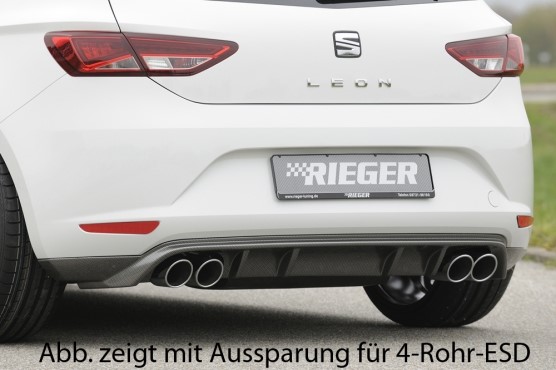 Diffuser passend voor Seat Leon F5 Rieger dubbele uitlaat links carbon-look
