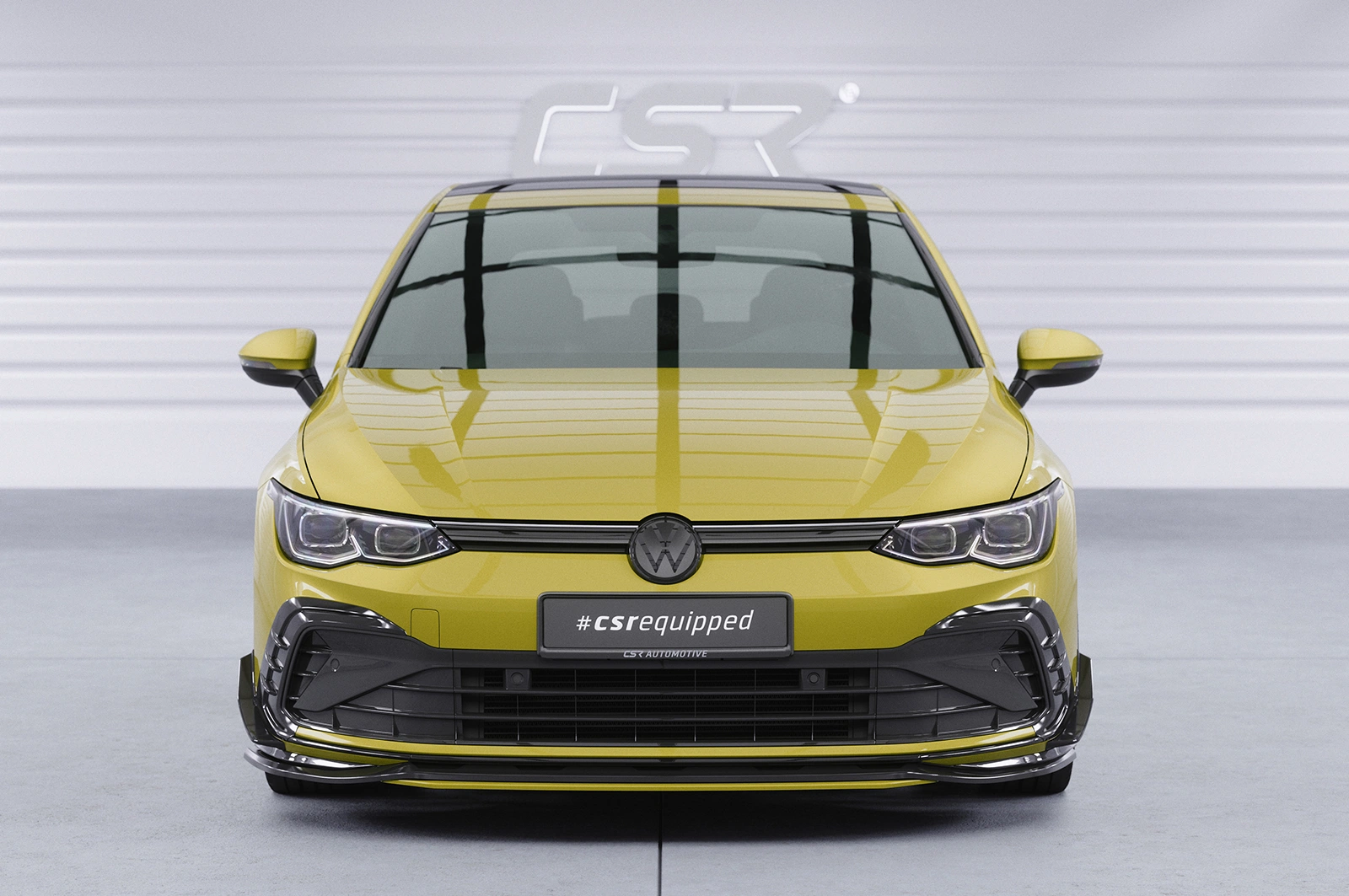 Voorspoiler passend voor VW Golf 8 GTI, GTD, GTE, R-Line Glans Zwart – 12/2019–
