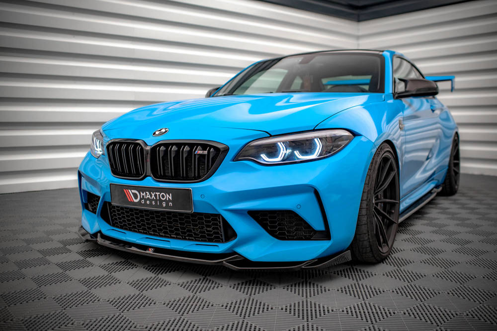 Voorspoiler V.1 BMW M2 F87 Competition Maxton Glans Zwart