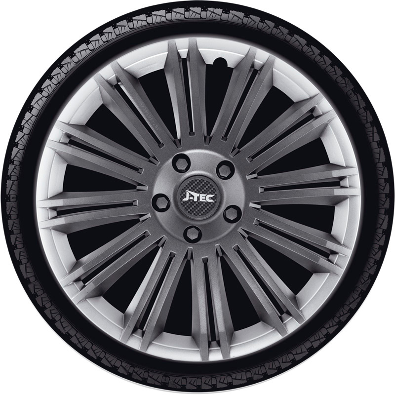 4-Delige J-Tec Wieldoppenset Discovery R 15-inch zilver/grijs