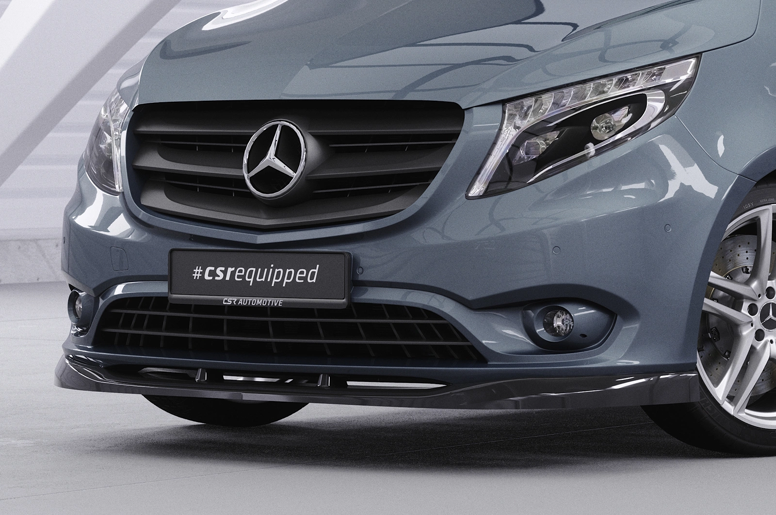 Voorspoiler passend voor Mercedes-Benz Vito 447 glans zwart 2014–2023