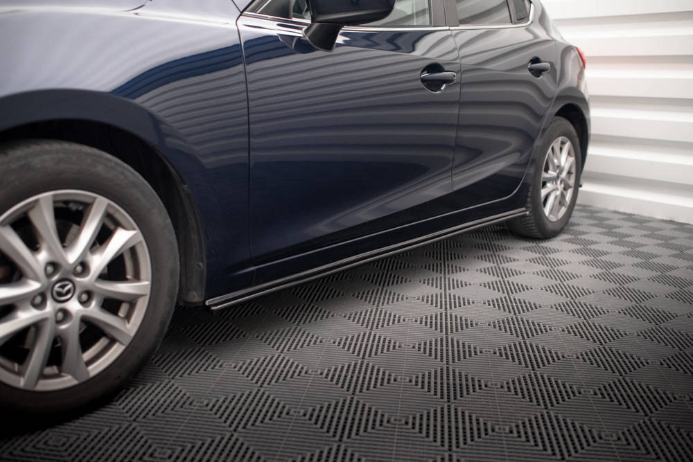 Zijskirts Mazda 3 Mk3 2013 - 2016 Maxton Glans Zwart