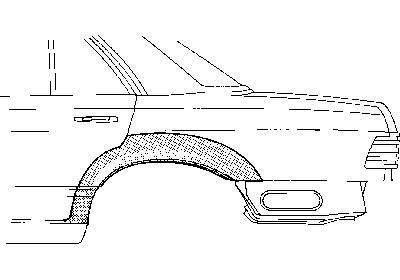 spatbordrand, links, (aan te passen voor SEC) Mercedes S klasse,