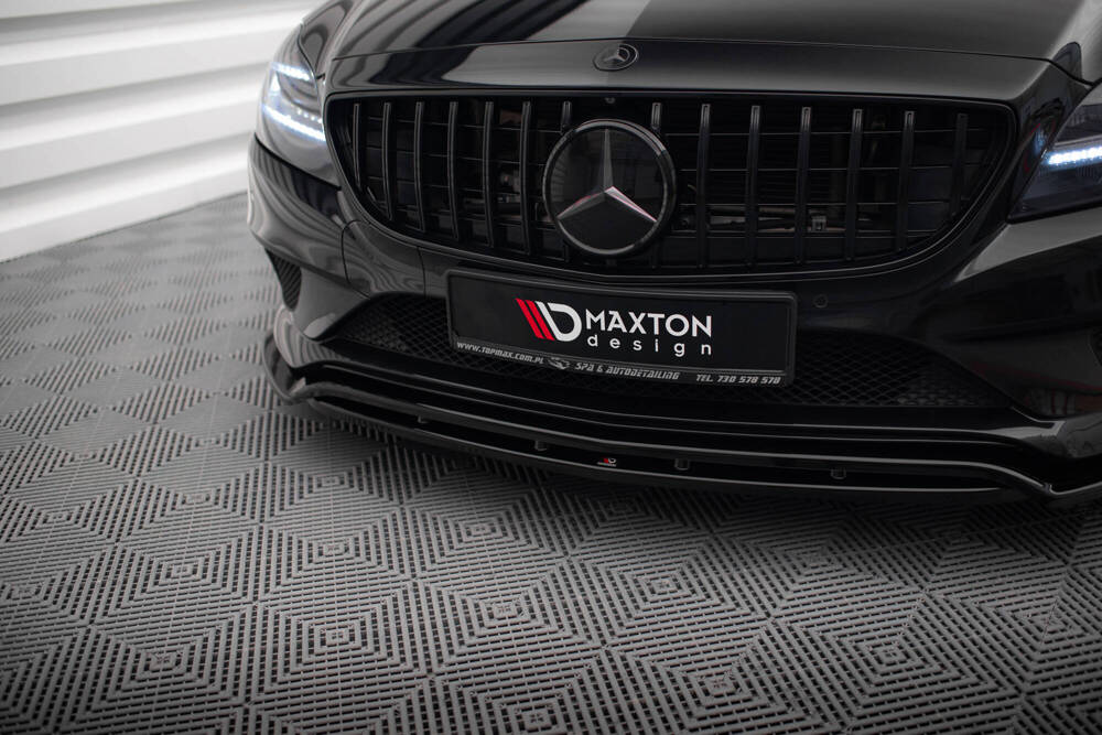 Voorspoiler passend voor Mercedes CLS C218 Maxton Glans Zwart